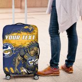 Personalised Parramatta Eels Rugby Luggage Cover Eel Mascot - Sporty Splash Art Style TS04
