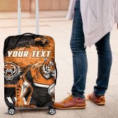 Personalized Wests Tigers Rugby Luggage Cover Tiger Mascot - Sporty Splash Art Style TS04