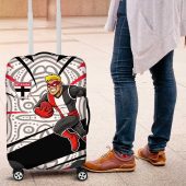 St Kilda Saints Australian Football Luggage Cover Superhero Mascot Art With Indigenous Pattern Art TS04