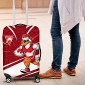 Sydney Swans Australian Football Luggage Cover Swans Mascot Art With Indigenous Pattern Art TS04