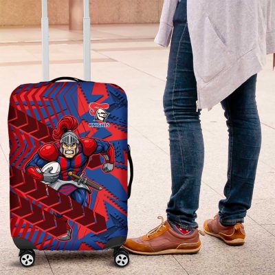 Newcastle Knights Rugby Luggage Cover Fierce Mascot Geometric Tribal Art TS04