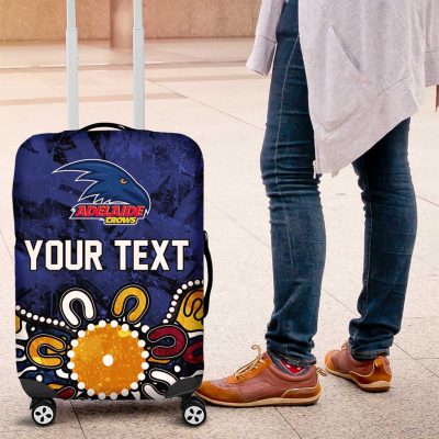 Personalized Adelaide Crows Luggage Cover Aboriginal Dot Painting Graffiti Style TS04