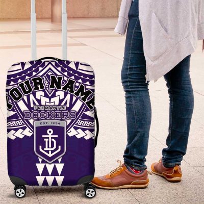 Personalized Fremantle Dockers Luggage Cover Polynesian Tribal Pattern Heritage Football TS04