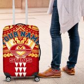 Personalized Gold Coast Suns Luggage Cover Polynesian Tribal Pattern Heritage Football TS04