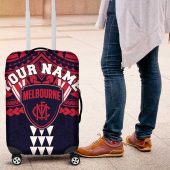 Personalized Melbourne Demons Luggage Cover Polynesian Tribal Pattern Heritage Football TS04