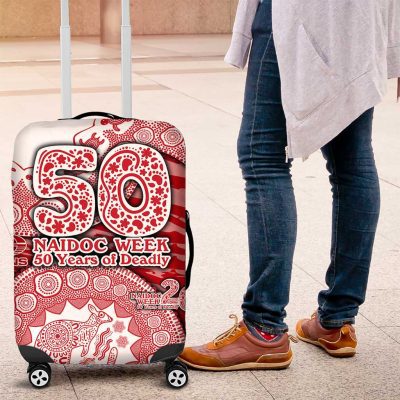 Gold Coast Suns NAIDOC Week 2026 Luggage Cover Australian Aboriginal Dot Art Dreamtime Pattern Style TS04