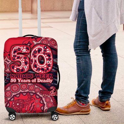 Melbourne Demons NAIDOC Week 2026 Luggage Cover Australian Aboriginal Dot Art Dreamtime Pattern Style TS04