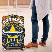 Personalized North Queensland Cowboys Luggage Cover Polynesian Tribal Chest and Sleeve Tattoo TS04