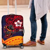 Adelaide Crow Mascot Luggage Cover Polynesian Tribal Pattern Bold Island Style TS04