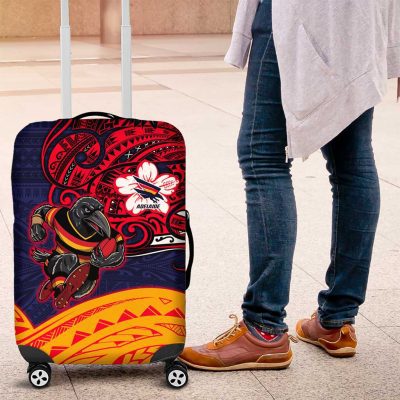 Adelaide Crow Mascot Luggage Cover Polynesian Tribal Pattern Bold Island Style TS04