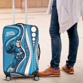 Adelaide Strikers Luggage Cover Aboriginal Dot Art Cyan Blue - Tribal Wave Pattern TS04