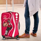 Melbourne Renegades Luggage Cover Aboriginal Dot Art Red White - Tribal Wave Pattern TS04
