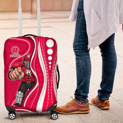 Melbourne Renegades Luggage Cover Aboriginal Dot Art Red White - Tribal Wave Pattern TS04
