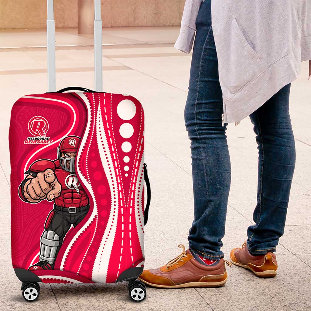 Melbourne Renegades Luggage Cover Aboriginal Dot Art Red White - Tribal Wave Pattern TS04 Melbourne Renegades Luggage Cover Aboriginal Dot Art Red White - Tribal Wave Pattern TS04