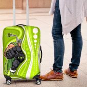 Sydney Thunder Luggage Cover Aboriginal Dot Art Green White - Tribal Wave Pattern TS04