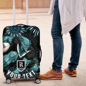 Personalized Port Adelaide Power Rugby Luggage Cover Aboriginal Dot Art - Dreamtime Football Mascot TS04
