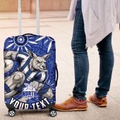 Personalized North Melbourne Kangaroos Footy Mascot Luggage Cover Aboriginal Dot Art - Dreamtime Football Mascot TS04