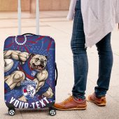 Personalized Western Bulldogs Football Mascot Luggage Cover Aboriginal Dot Art - Dreamtime Football Mascot TS04