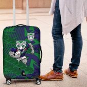 New Zealand Warriors Rugby Luggage Cover Fierce Mascot Geometric Tribal Art TS04
