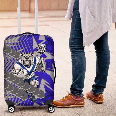 Canterbury Bankstown Bulldogs Rugby Luggage Cover Fierce Mascot Geometric Tribal Art TS04