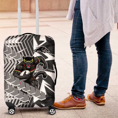 Penrith Panthers Rugby Luggage Cover Fierce Mascot Geometric Tribal Art TS04