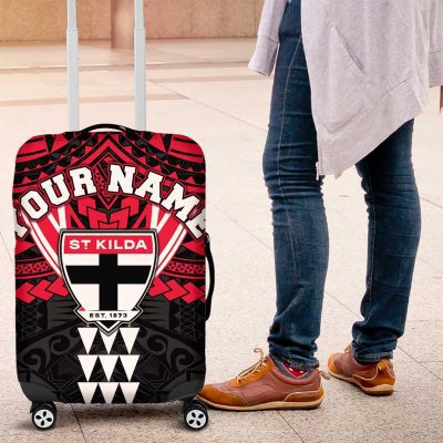 Personalized St Kilda Saints Luggage Cover Polynesian Tribal Pattern Heritage Football TS04