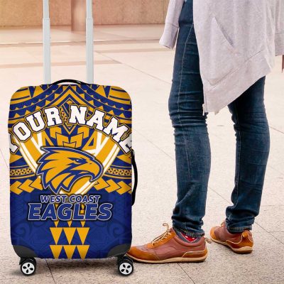 Personalized West Coast Eagles Luggage Cover Polynesian Tribal Pattern Heritage Football TS04