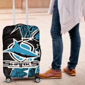 Cronulla Sharks Luggage Cover Polynesian Tribal Tattoo Pacific Sport Art TS04