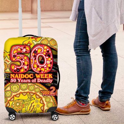 Richmond Tigers NAIDOC Week 2026 Luggage Cover Australian Aboriginal Dot Art Dreamtime Pattern Style TS04