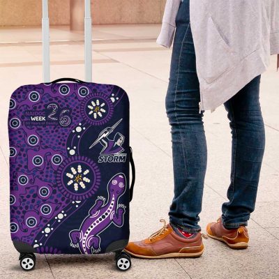 Melbourne Storm NAIDOC Week 2026 Luggage Cover Aboriginal Lizard Dot Painting - 50 Years of Deadly TS04
