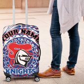 Personalized Newcastle Knights Luggage Cover Polynesian Tribal Chest and Sleeve Tattoo TS04