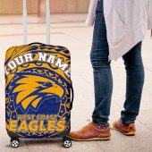 Personalized West Coast Eagles Polynesian Luggage Cover Tribal Chest and Sleeve Tattoo Heritage Warrior TS04