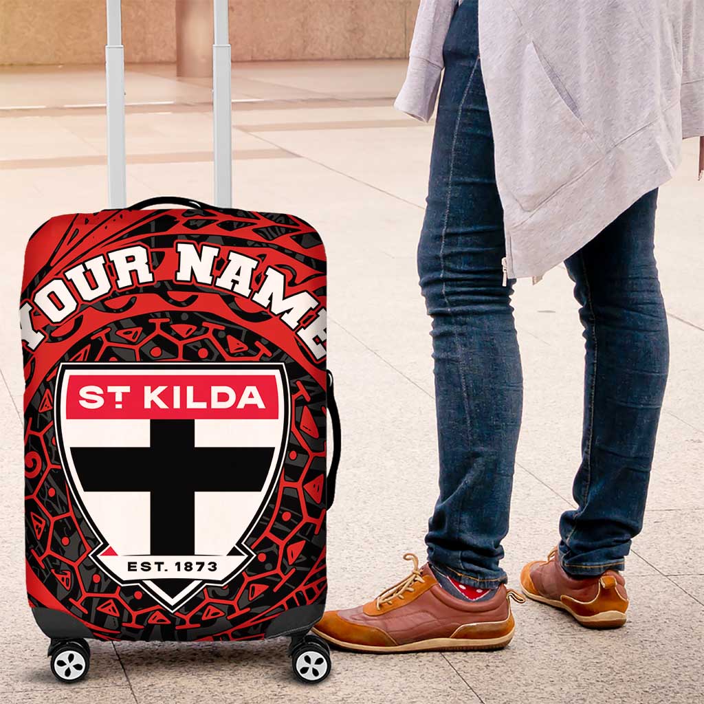 Personalized St Kilda Saints Polynesian Luggage Cover Tribal Chest and Sleeve Tattoo Heritage Warrior TS04 Personalized St Kilda Saints Polynesian Luggage Cover Tribal Chest and Sleeve Tattoo Heritage Warrior TS04