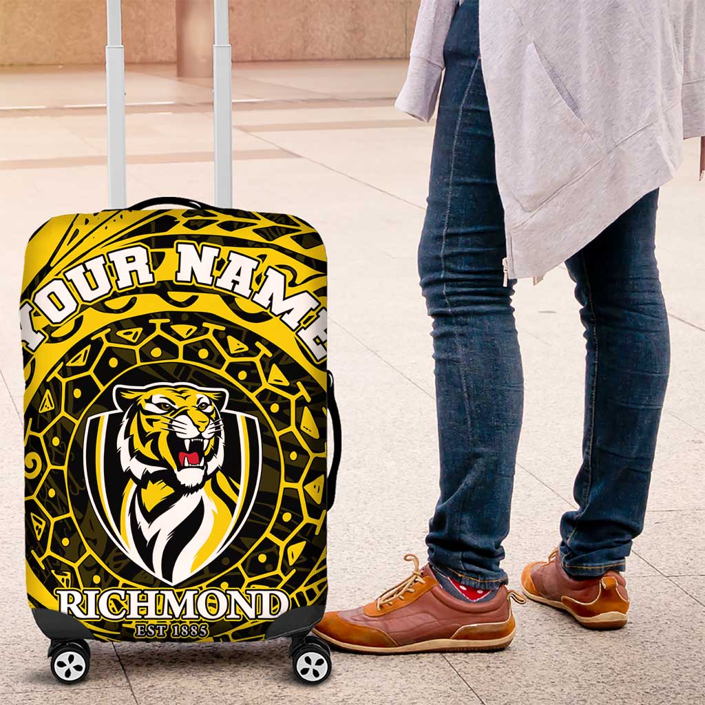 Personalized Richmond Tigers Polynesian Luggage Cover Tribal Chest and Sleeve Tattoo Heritage Warrior TS04 Personalized Richmond Tigers Polynesian Luggage Cover Tribal Chest and Sleeve Tattoo Heritage Warrior TS04