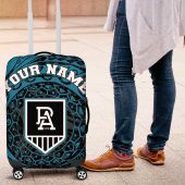 Personalized Port Adelaide Power Polynesian Luggage Cover Tribal Chest and Sleeve Tattoo Heritage Warrior TS04