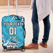 Personalized Cronulla-Sutherland Sharks Rugby Luggage Cover Urban Street Graffiti Style - Distressed Splatter Elements TS04