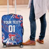 Personalized Newcastle Knights Rugby Luggage Cover Urban Street Graffiti Style - Distressed Splatter Elements TS04