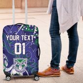 Personalized New Zealand Warriors Rugby Luggage Cover Urban Street Graffiti Style - Distressed Splatter Elements TS04