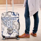 Personalized Canterbury-Bankstown Bulldogs Rugby Luggage Cover Urban Street Graffiti Style - Distressed Splatter Elements TS04