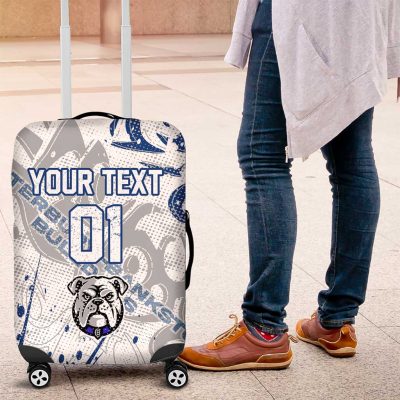 Personalized Canterbury-Bankstown Bulldogs Rugby Luggage Cover Urban Street Graffiti Style - Distressed Splatter Elements TS04