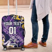 Personalized Melbourne Storm Rugby Luggage Cover Urban Street Graffiti Style - Distressed Splatter Elements TS04