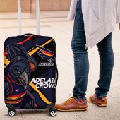 Adelaide Football Club Luggage Cover Crows Muscular Mascot Graphic - Abstract Paint Splatter Art TS04