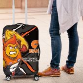 Greater Western Sydney Giants Luggage Cover Orange Muscular Mascot Graphic - Abstract Paint Splatter Art TS04
