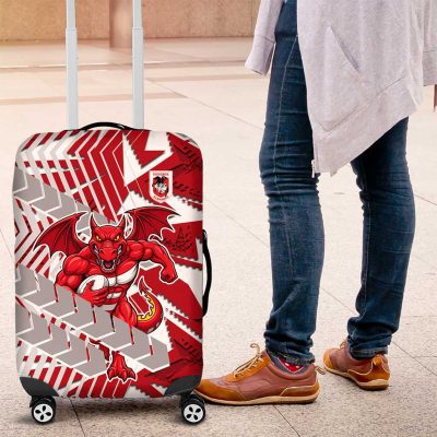 St George Illawarra Dragons Rugby Luggage Cover Fierce Mascot Geometric Tribal Art TS04