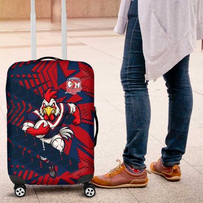 Sydney Roosters Rugby Luggage Cover Fierce Mascot Geometric Tribal Art TS04