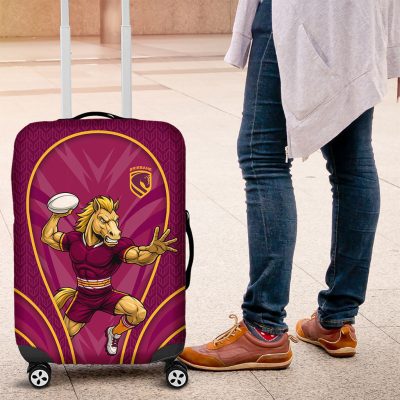 Brisbane Broncos Mascot Luggage Cover Australian Rugby Culture - Powerful Horse Athlete TS04