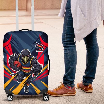 Adelaide Crows Australian Football Luggage Cover Muscular Mascot Graphic - Bold Team Colors TS04