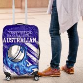 Cricket Australian Luggage Cover Blue Fire Ball Graphic With Aboriginal Dot Art Style TS04