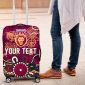 Personalized Brisbane Lions Luggage Cover Aboriginal Dot Painting Graffiti Style TS04