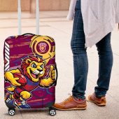 Brisbane Lions Luggage Cover Mascot Cartoon Football Illustration Style TS04